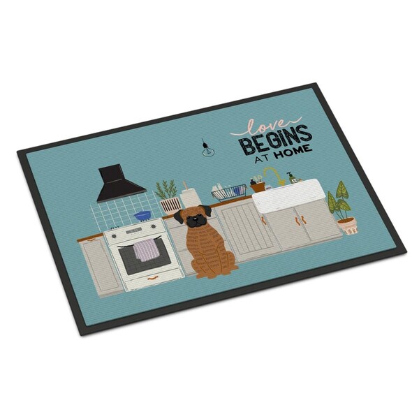 Carolines Treasures 24 x 36 in. Brindle Boxer Kitchen Scene Indoor or Outdoor Mat CK7821JMAT - main